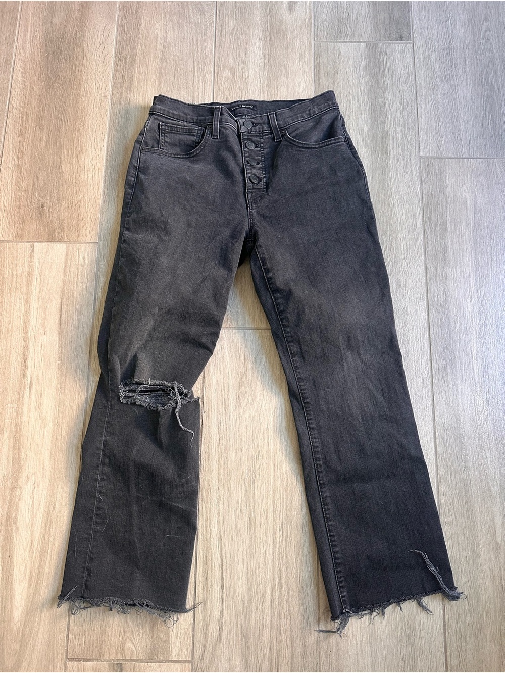 Lucky Brand Black Distressed Ankle Crop Jeans